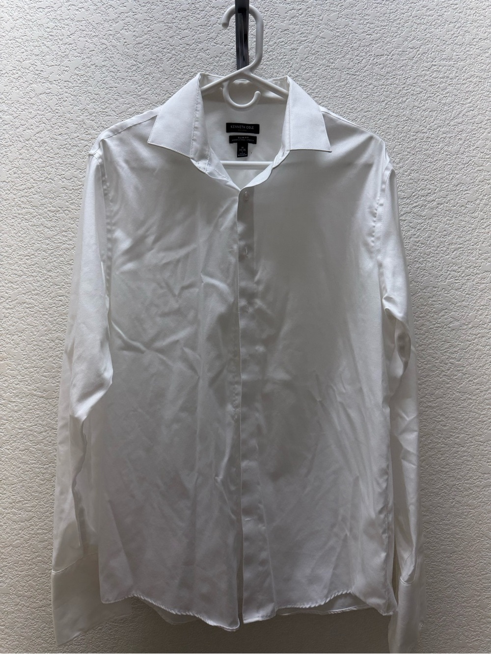 Kenneth Cole White Men's Long-Sleeve Dress Shirt